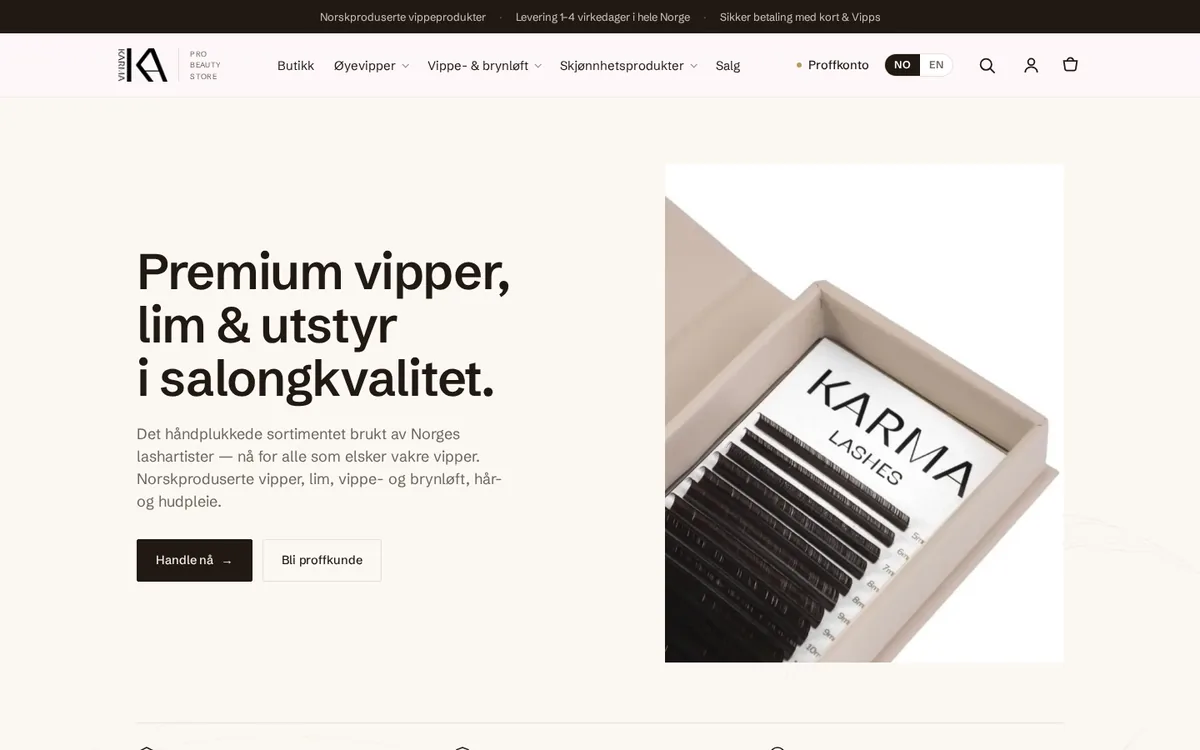 The Karma Pro Beauty Store webshop