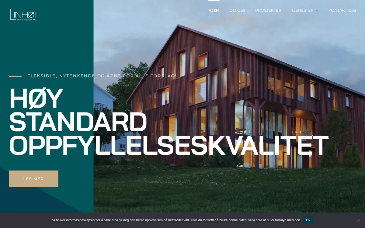 The Linhøi Entreprenør website