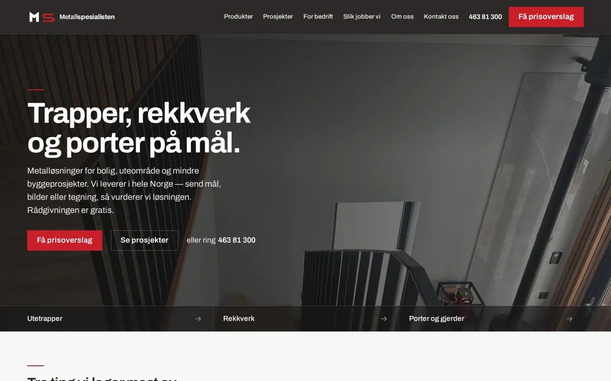 The Metallspesialisten website